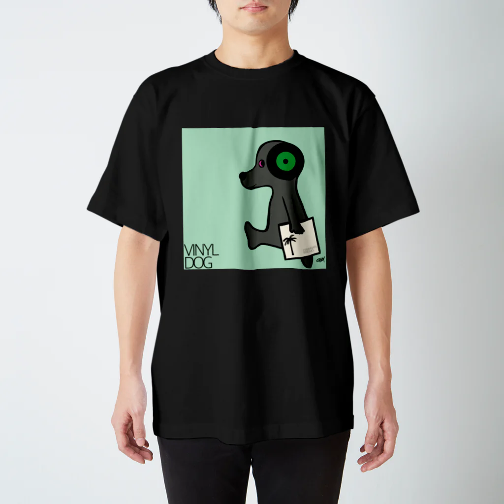 Posagodardy  ポサゴダルディのVinyl Dog Green ear スタンダードTシャツ