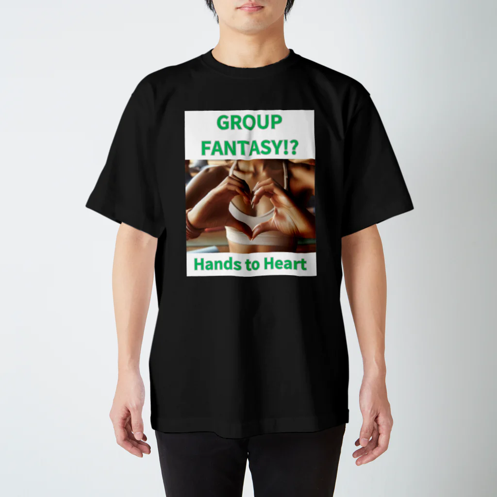 Koji_YamanouchiのGROUP FANTASY(Hands to Heart)やまぴーデザインオリジナルTシャツVol.2 Regular Fit T-Shirt