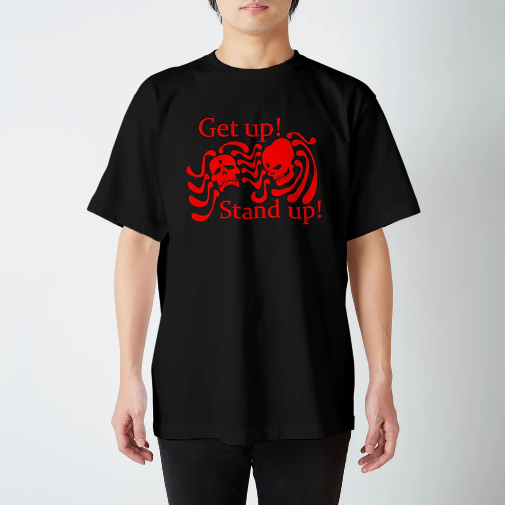 『NG （Niche・Gate）』ニッチゲート-- IN SUZURIのGet Up! Stand Up!(赤) スタンダードTシャツ