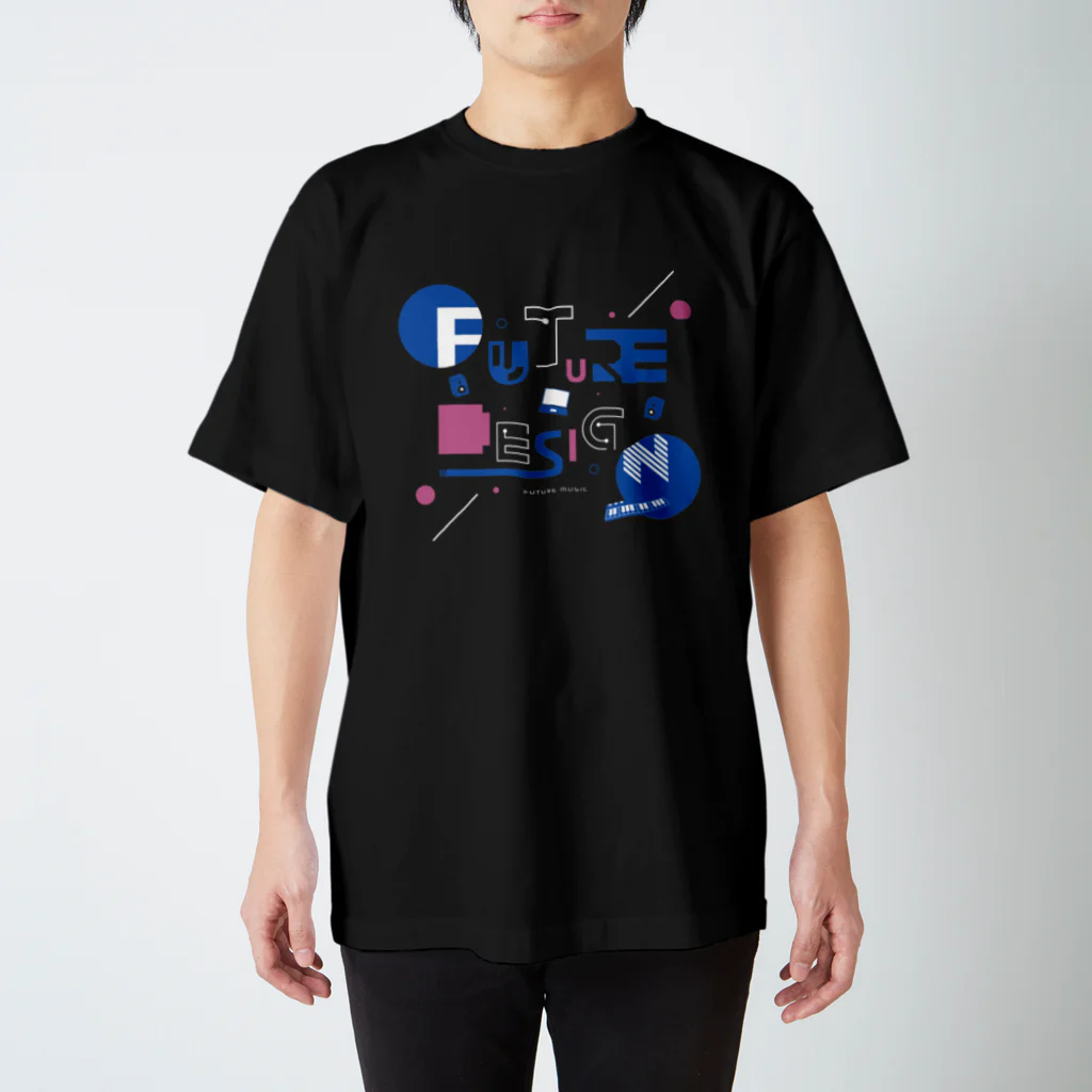 FUTURE VIBES DESIGNのFUTURE DESIGN FUTURE MUSIC スタンダードTシャツ