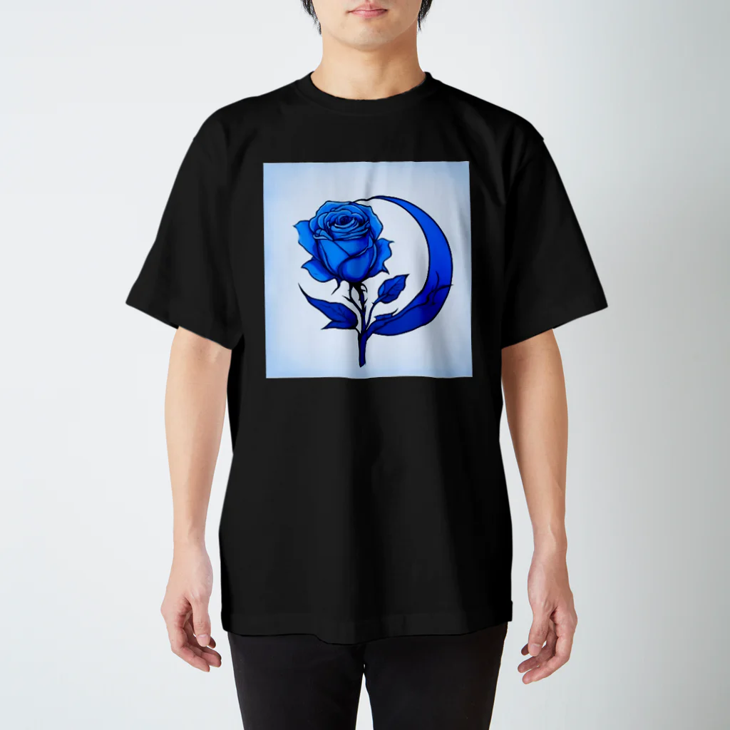 Licht_flowerの青い薔薇と月 スタンダードTシャツ