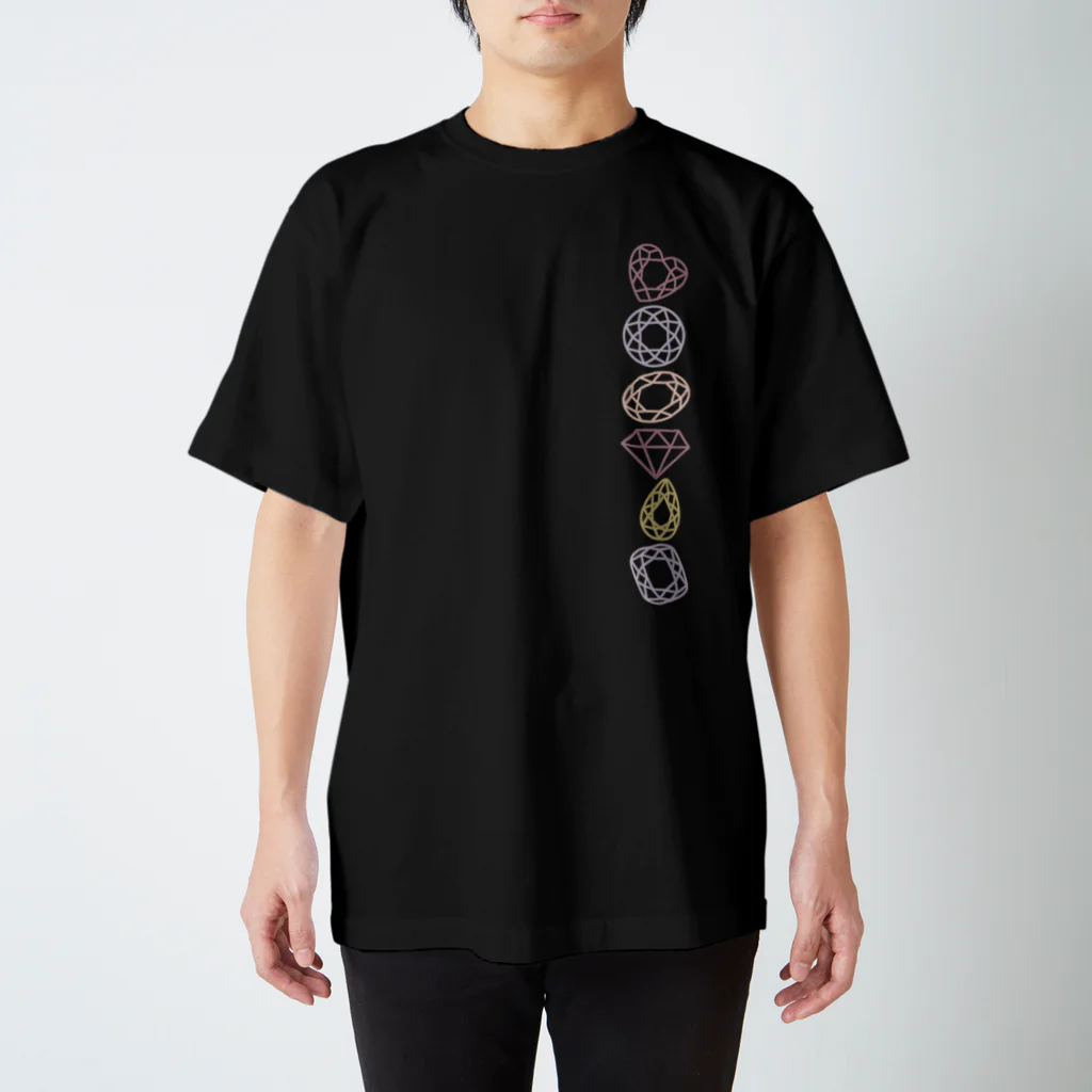 つきしょっぷのくすみカラーの宝石 スタンダードTシャツ