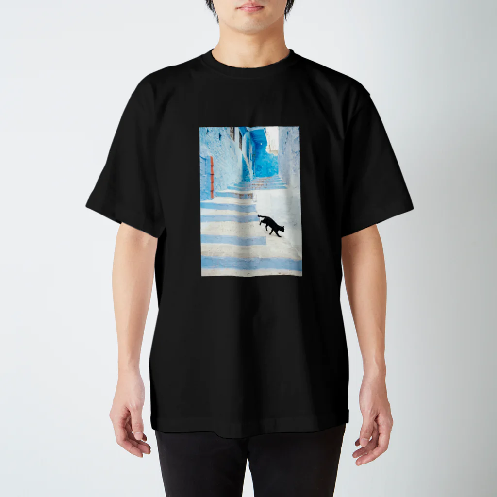 片渕 ゆりの絵画のような黒猫 Regular Fit T-Shirt