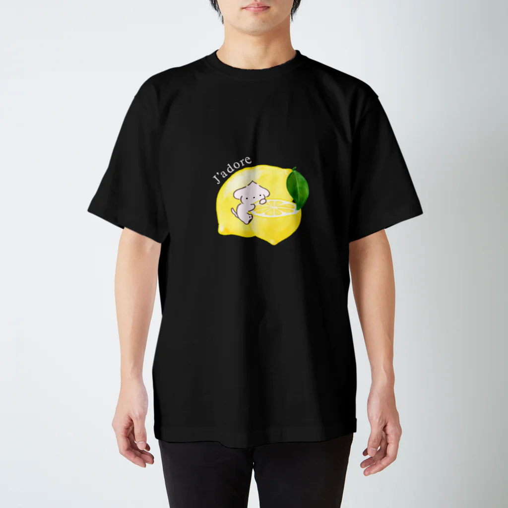 マルチーズの妖精むーすのマルチーズの妖精むーす、れもん🍋 スタンダードTシャツ