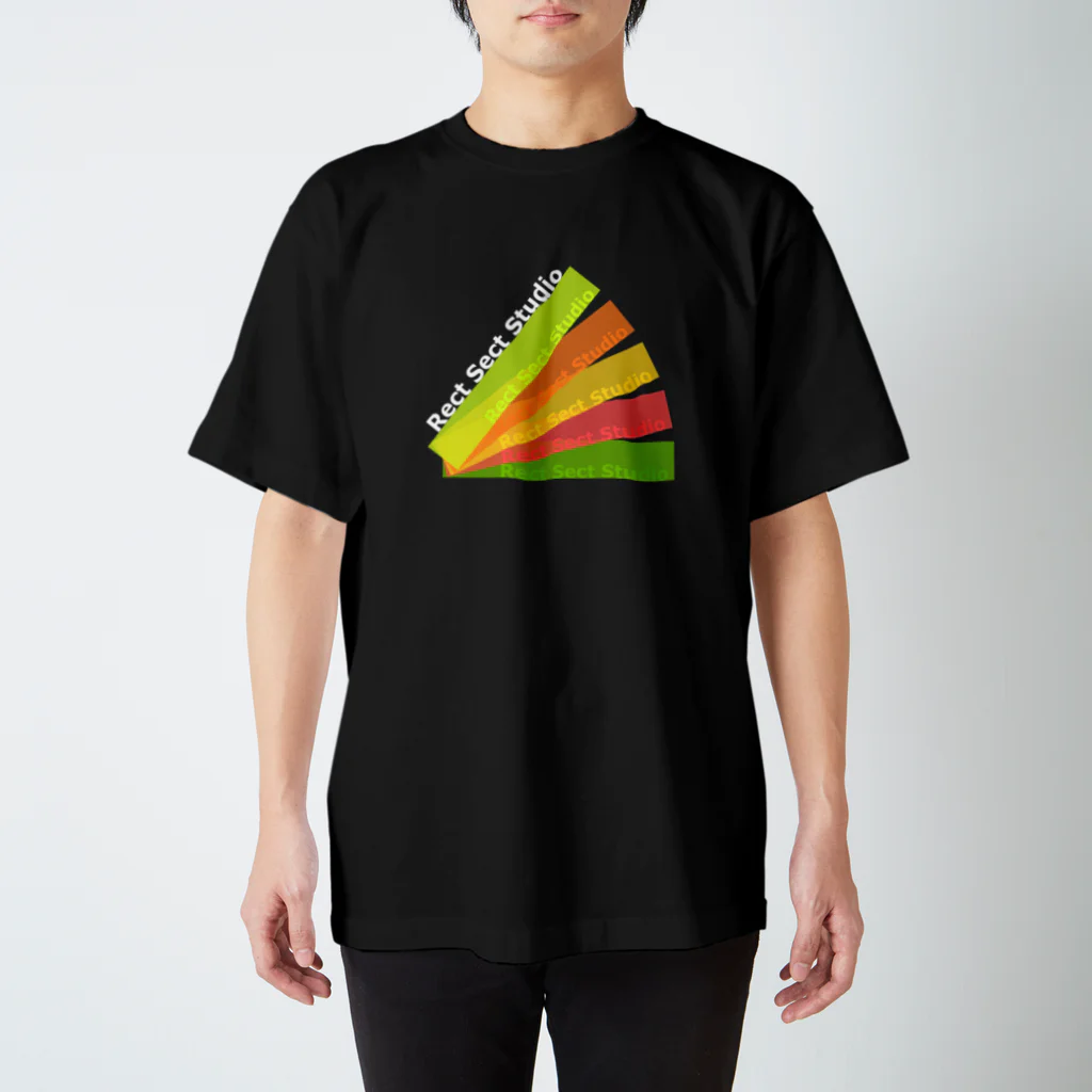 Rect Sect StudioのPastel Banner Black Tshirt スタンダードTシャツ