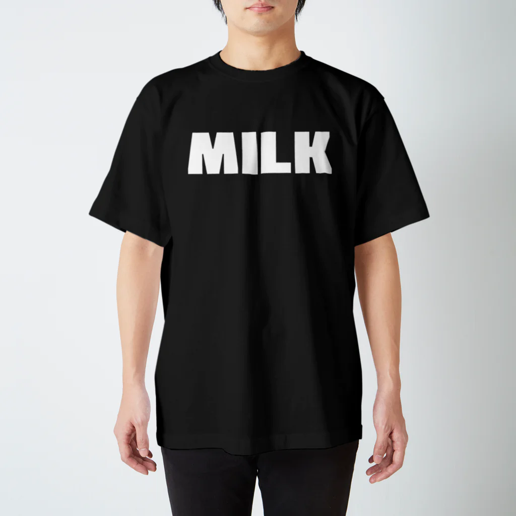 AliviostaのMILK ミルク B シンプルBIGロゴ ストリートファッション B Regular Fit T-Shirt