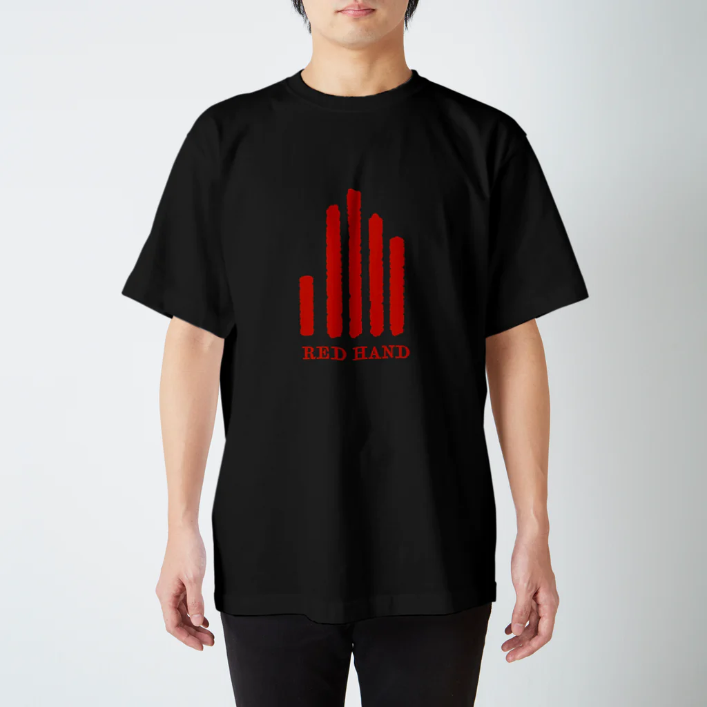 yada, yada, yada...のREDHANDロゴ（文字あり） スタンダードTシャツ