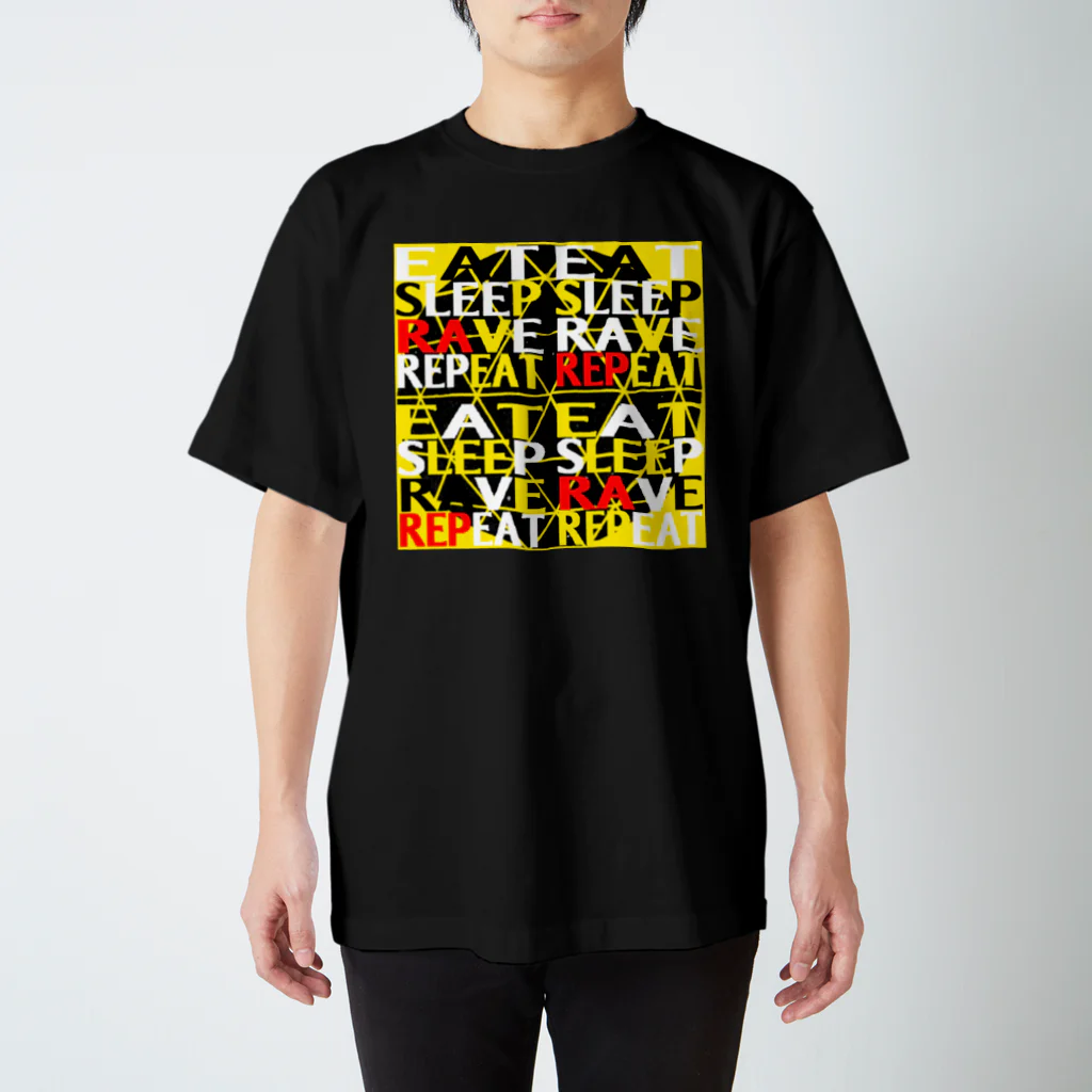 EARTH　ODYSSEYのEAT SLEEP RAVE REPEAT スタンダードTシャツ