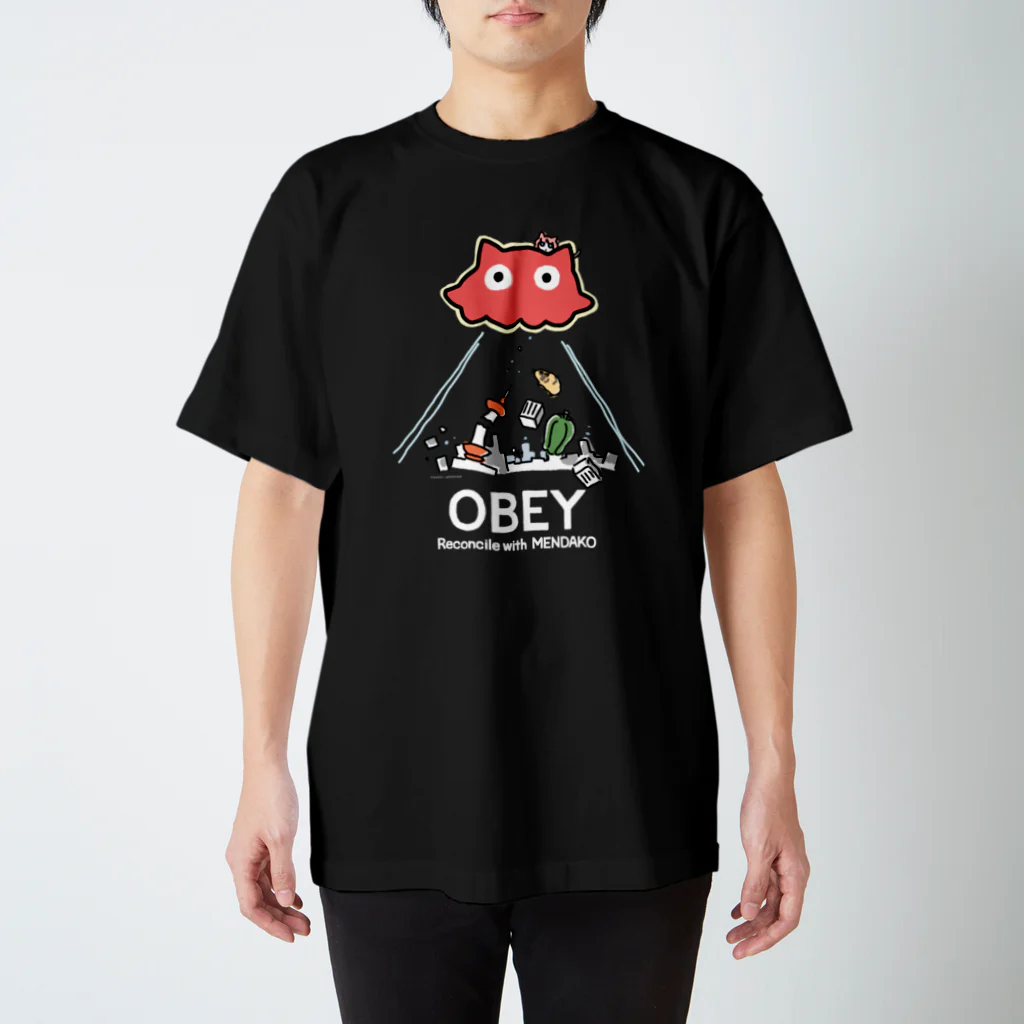 ねずみのすきまのめんだこちゃん OBEY (濃色用) Regular Fit T-Shirt