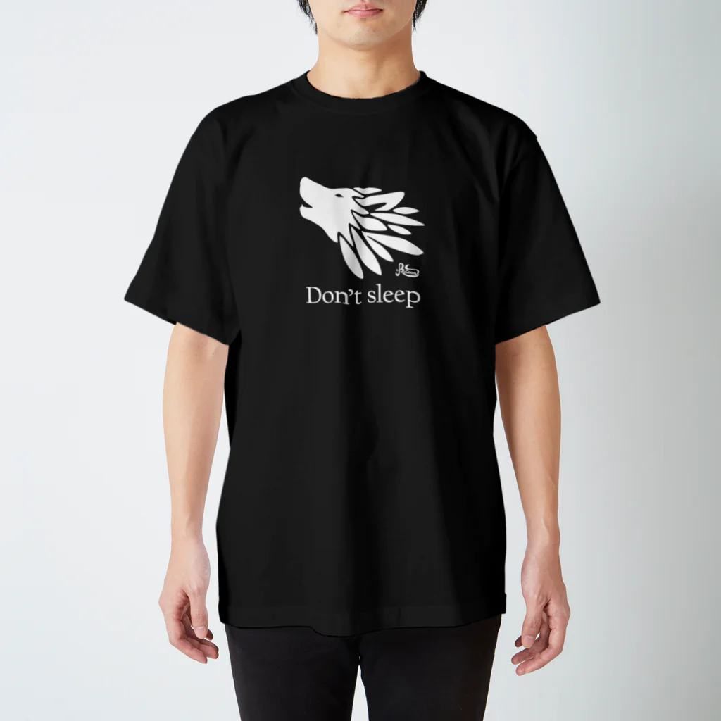 kocoon（コクーン）の寝るなオオカミ（濃色用） スタンダードTシャツ