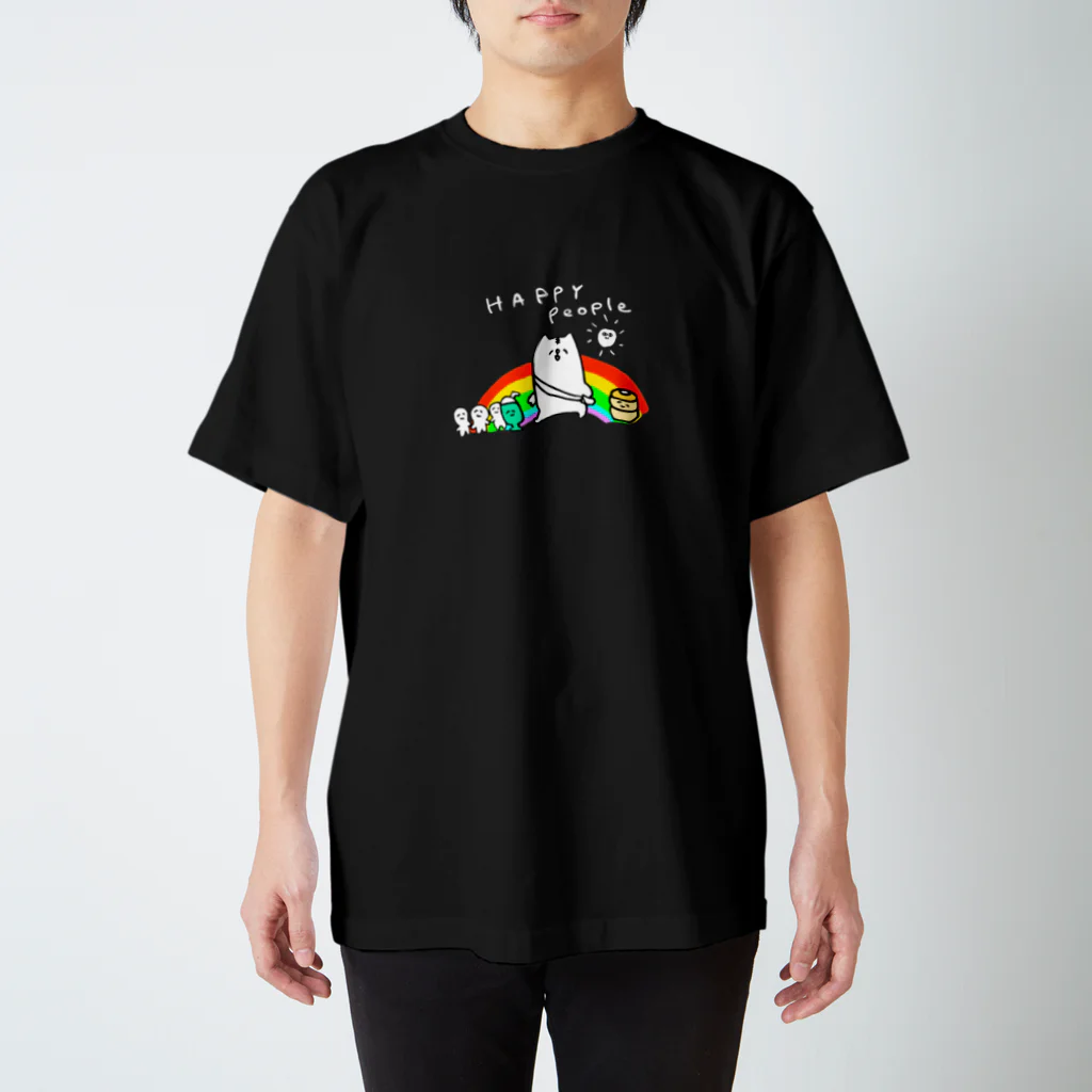 のろいぬの黒happy people スタンダードTシャツ