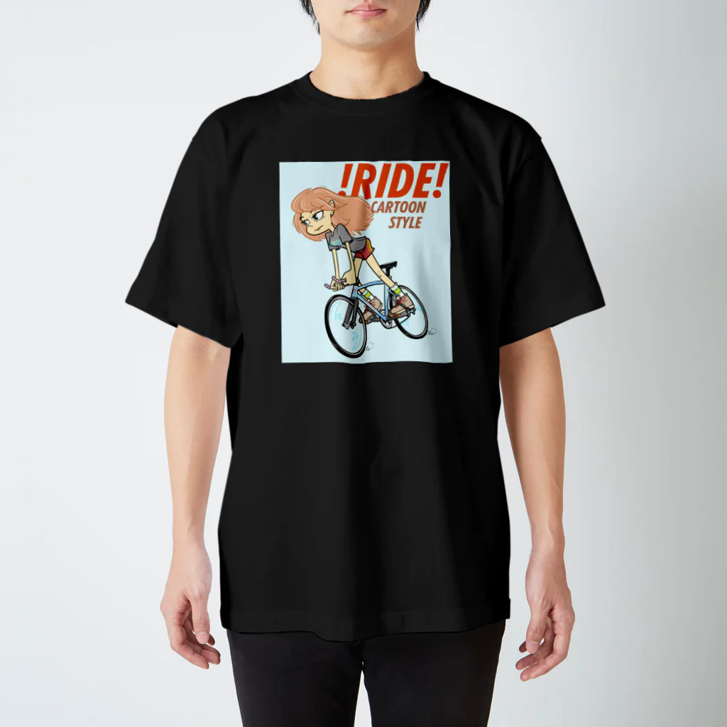 nidan-illustrationの!RIDE! (CARTOON STYLE) スタンダードTシャツ