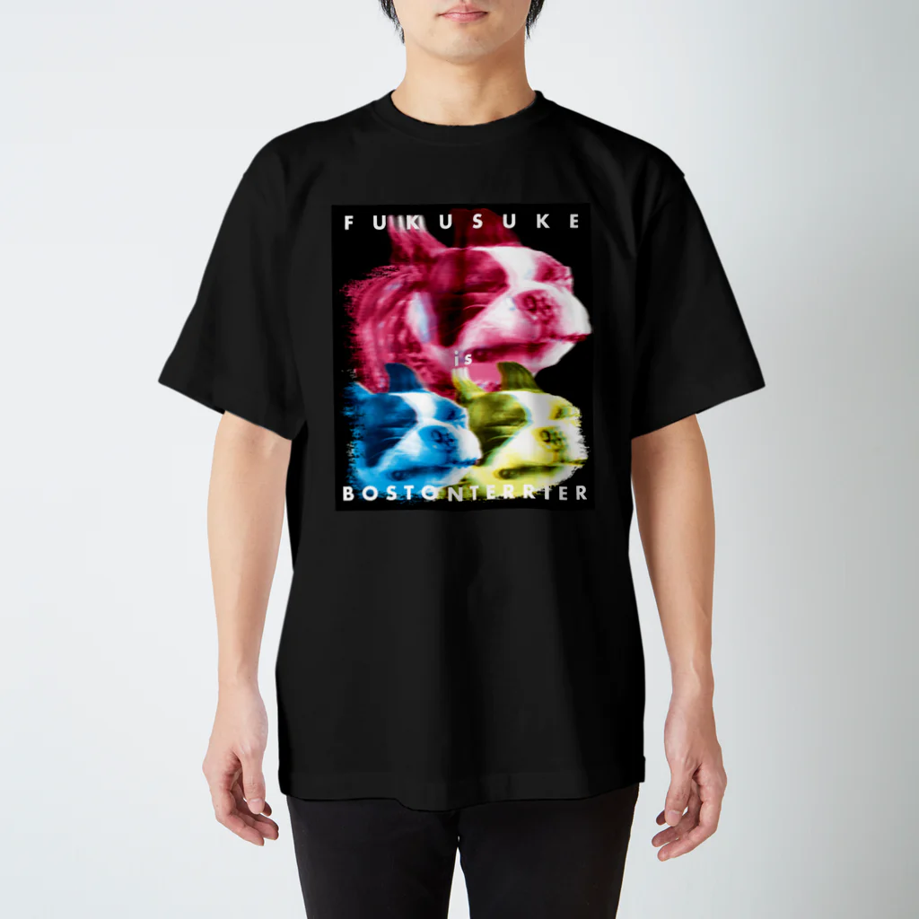 00MAIDENのFUKUSUKE is BOSTON TERRIER Tシャツ Regular Fit T-Shirt