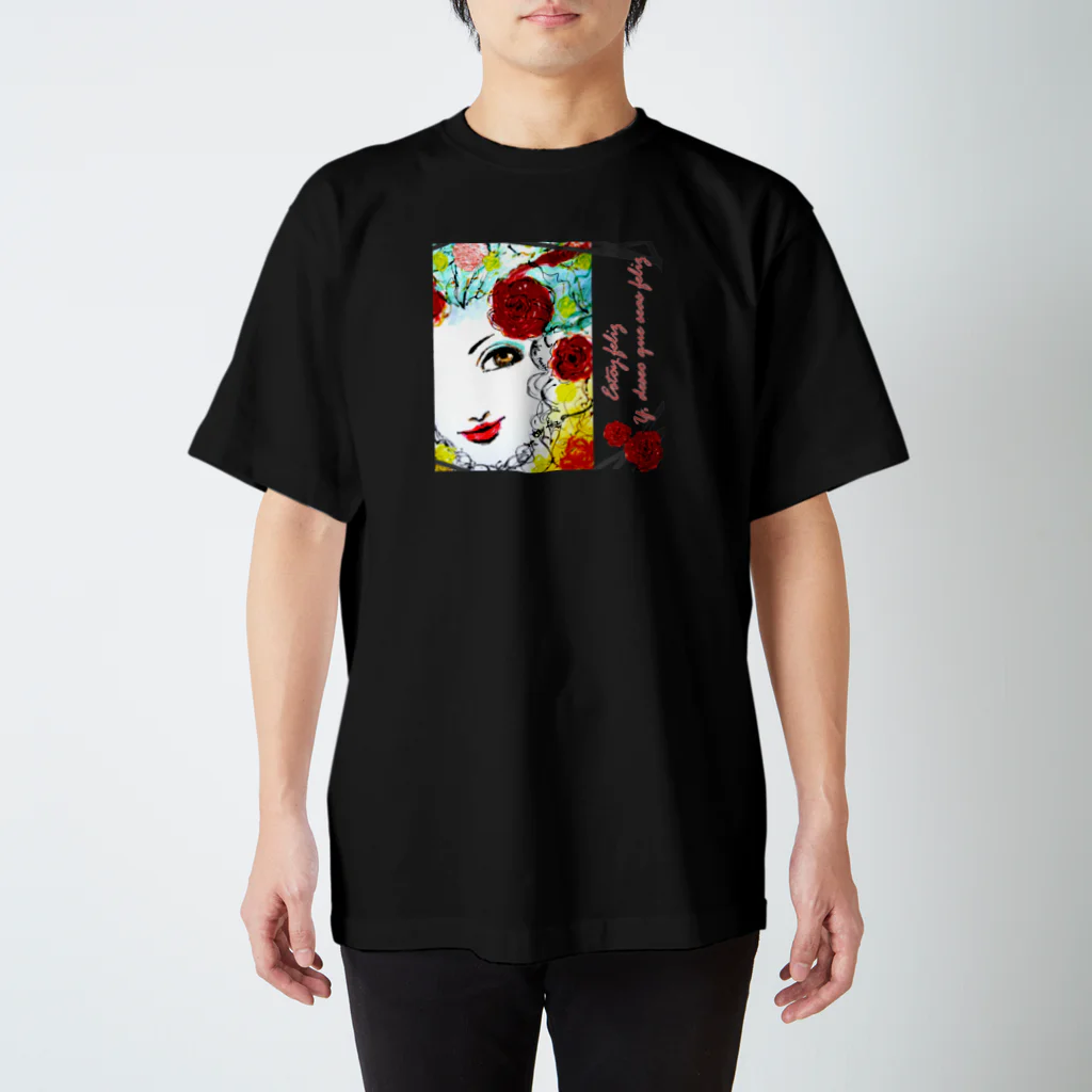 Estoy Feliz 　～ハッピーを毎日に～のEstoy　Feliz　：　red rose Regular Fit T-Shirt