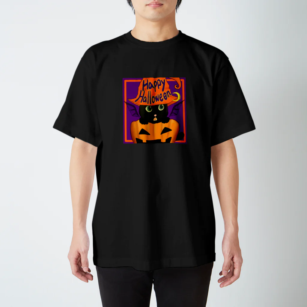 gigunのハロウィン（黒猫02） スタンダードTシャツ