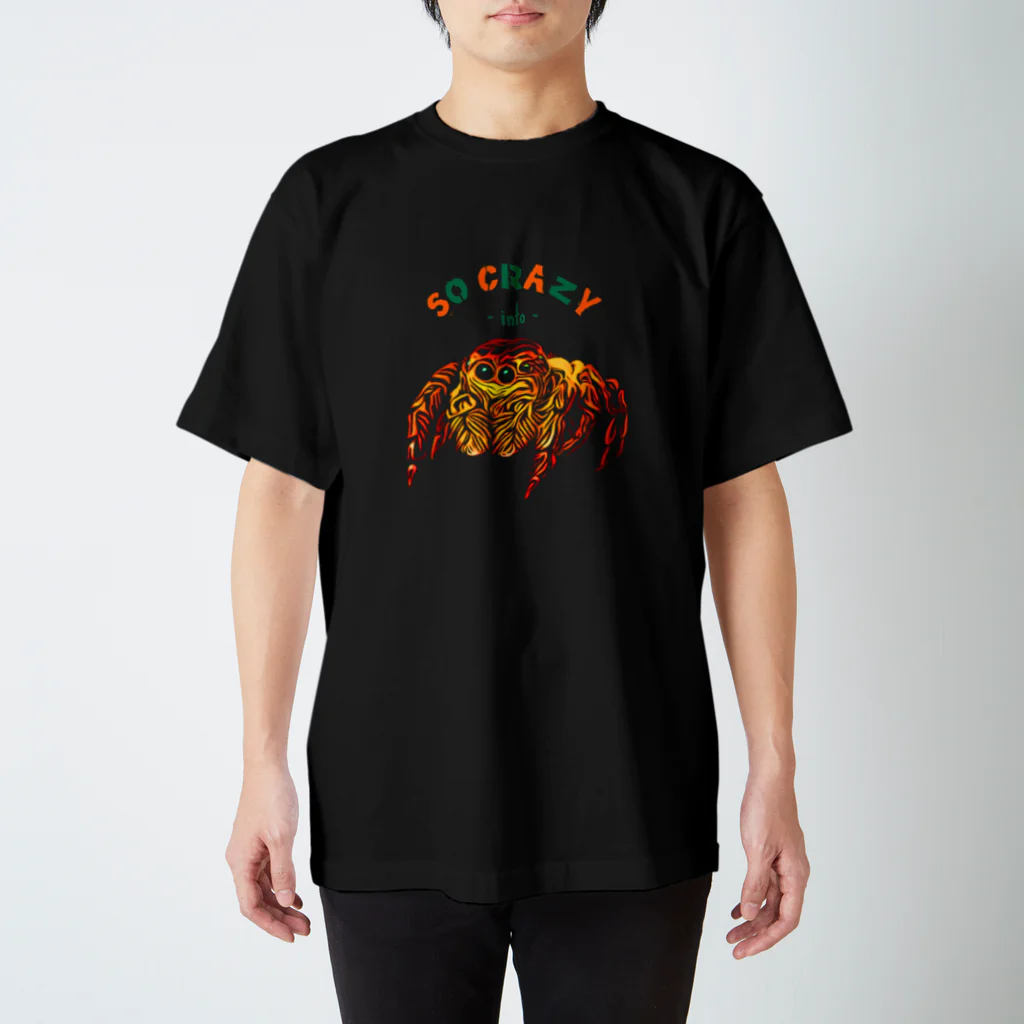 アラカ＠写真のJumping Spider 1_pop_black  Regular Fit T-Shirt