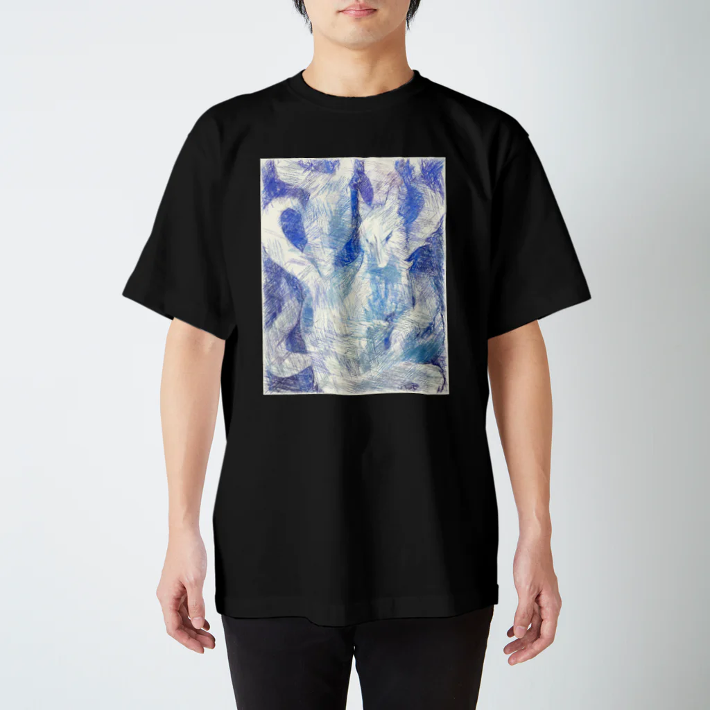 Lost'knotのBlue nine-tailed fox スタンダードTシャツ