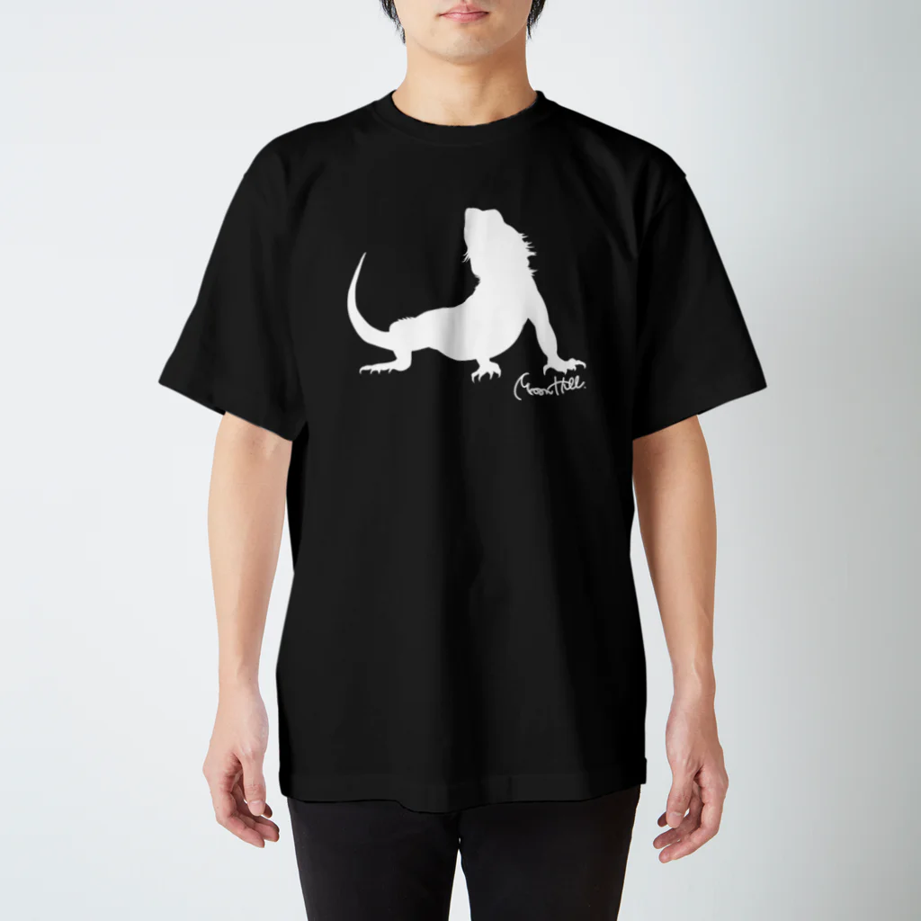 Moonhill.のフトアゴヒゲトカゲの影ー白ー Regular Fit T-Shirt