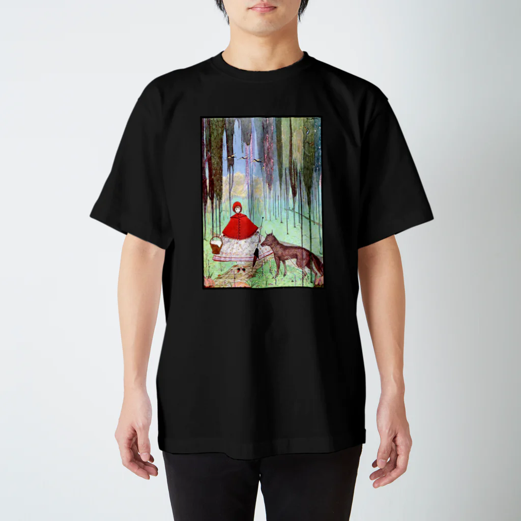 Nursery Rhymes  【アンティークデザインショップ】の赤ずきんとオオカミ Regular Fit T-Shirt