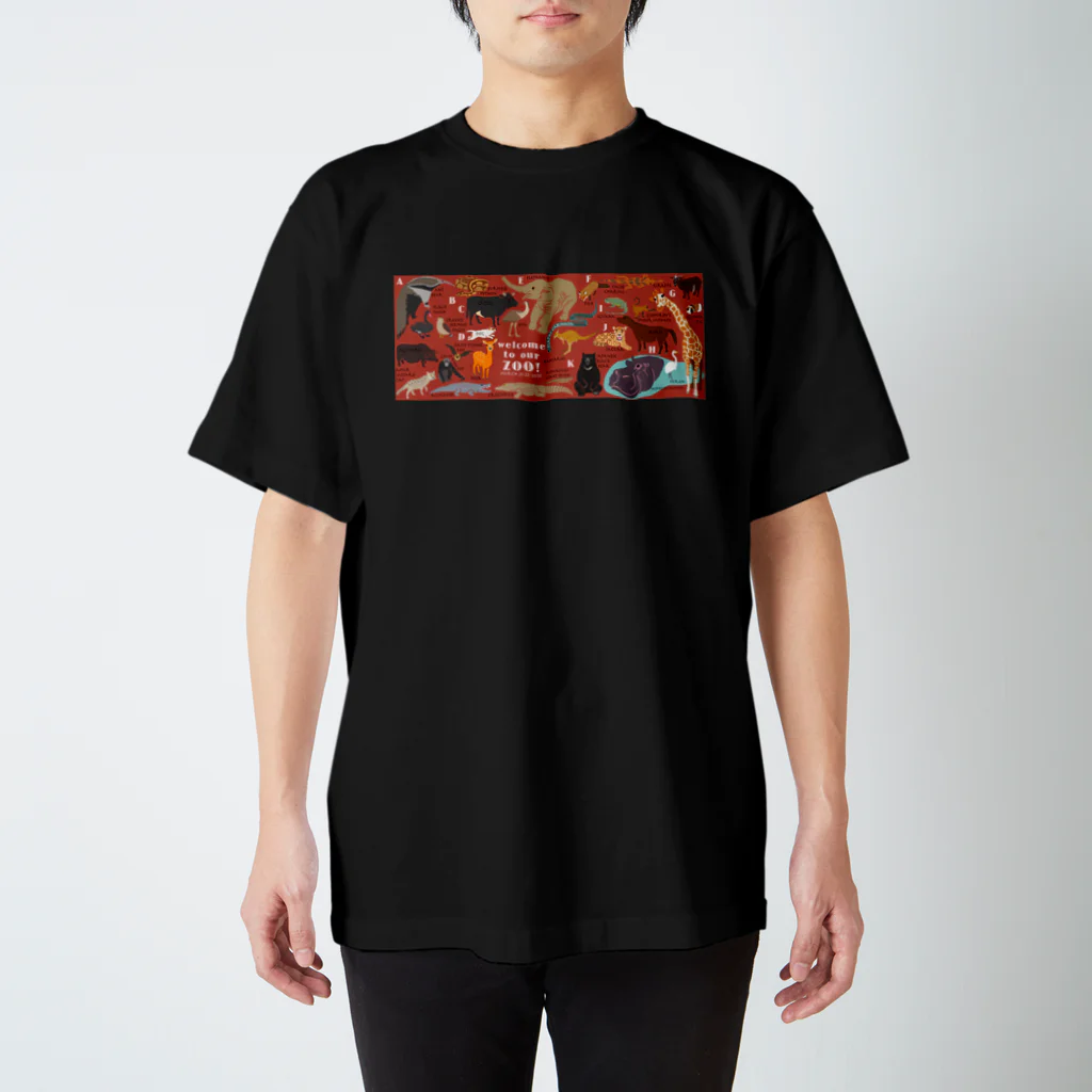 しまのなかまfromIRIOMOTEの越境企画【for ArtwithZOO】どうぶつえんのABC(A〜K） スタンダードTシャツ