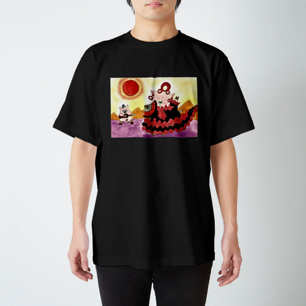 花と雲のフラメンコドロシー灼熱の太陽 スタンダードTシャツ