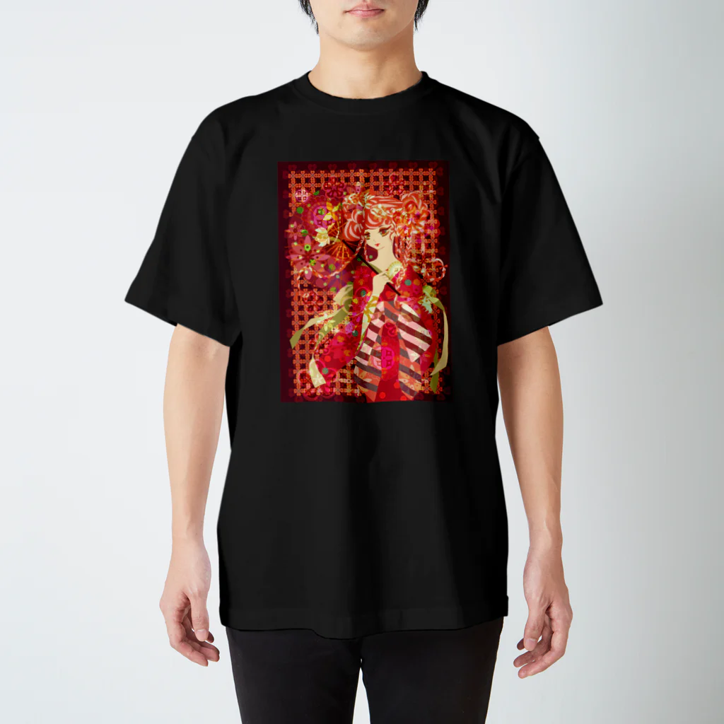 夢々のカラフル着物乙女 Regular Fit T-Shirt