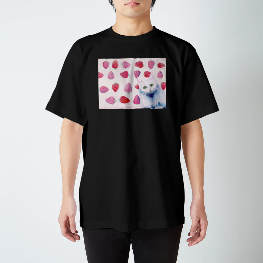 ぺりる屋の苺ねこ Regular Fit T-Shirt