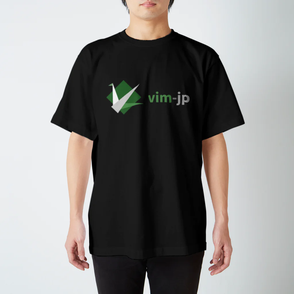 yuki-ycinoのvim-jp アイコン（黒背景・文字横） Regular Fit T-Shirt