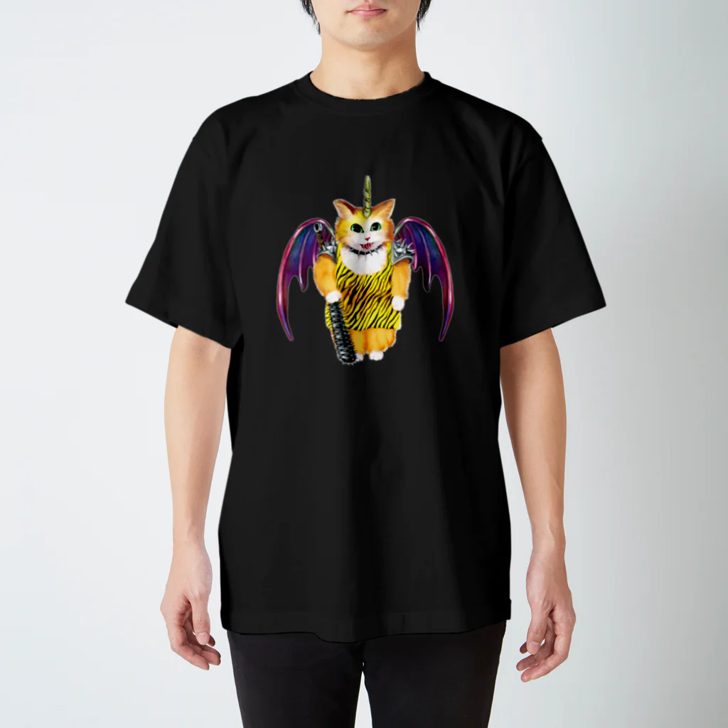 油絵描きの小物売り場のヘビメタキャット スタンダードTシャツ