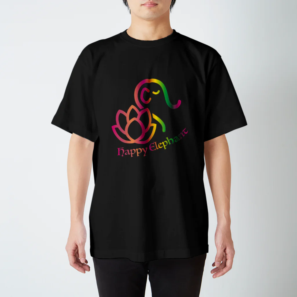 SawadeechaoのHappyElephant（マルチピンク） スタンダードTシャツ