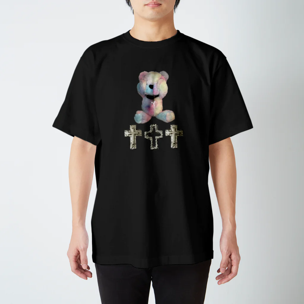💜Salon de Lucia💜のPeek-a-boo CROSS Teddy Rainbow Regular Fit T-Shirt