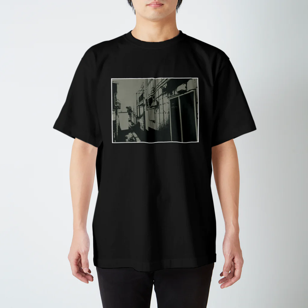 古春一生(Koharu Issey)の寄り道への誘い【黒】(白縁) スタンダードTシャツ