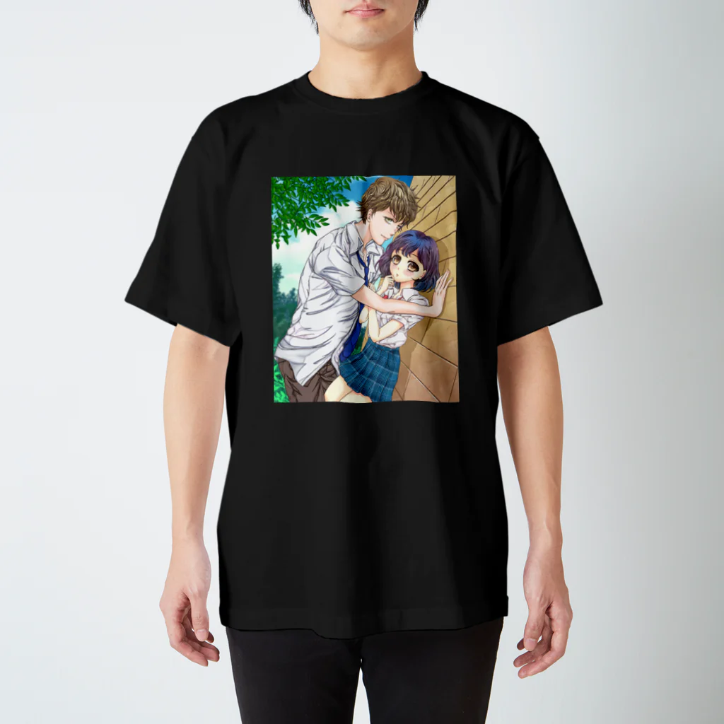 AsamiOubaの壁ドン スタンダードTシャツ