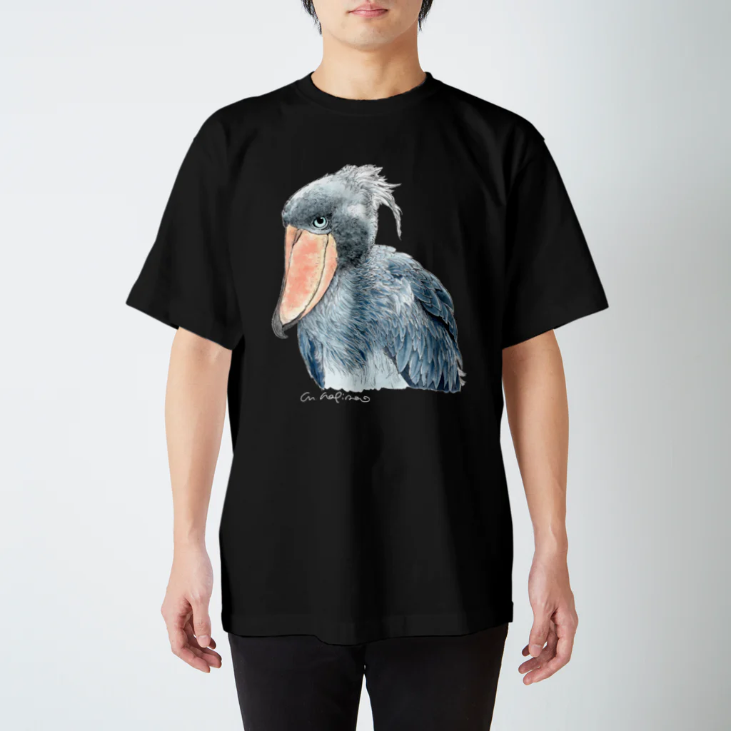 萩岩睦美のグッズショップのハシビロコウ　カラー　濃色Ｔ　フロントプリント Regular Fit T-Shirt