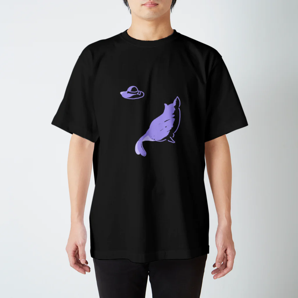 Karinsyrupの猫と帽子(紫) スタンダードTシャツ