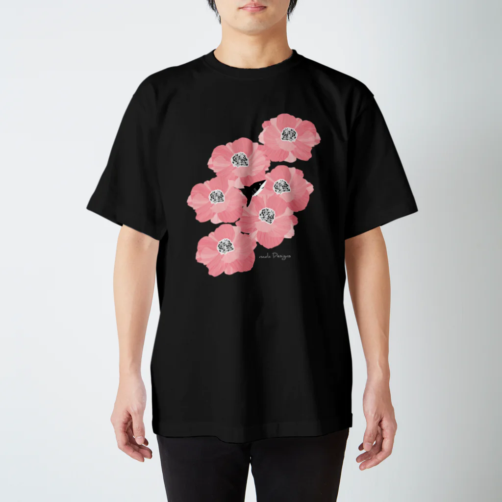 さかたようこ / サメ画家の花とサメ スタンダードTシャツ