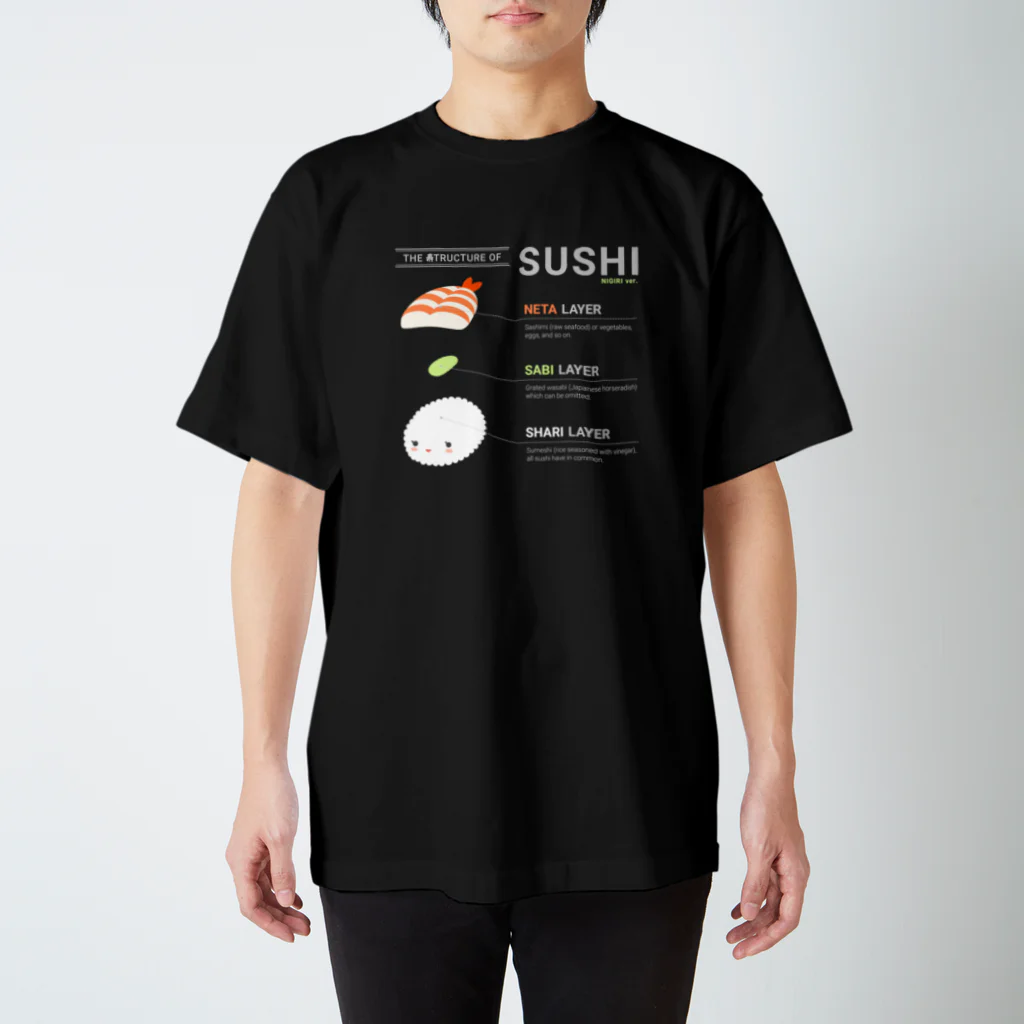 あわゆきのTHE 寿TRUCTURE OF SUSHI （えび） Regular Fit T-Shirt