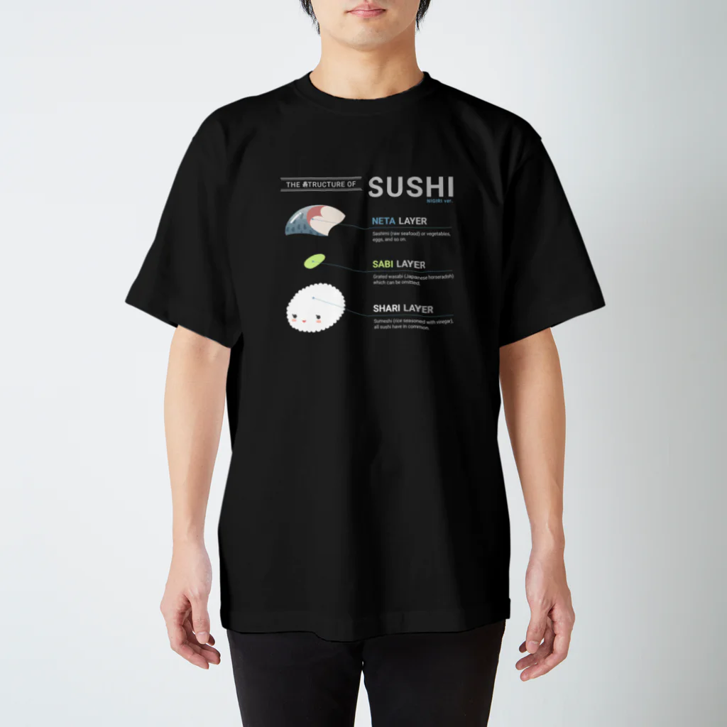 あわゆきのTHE 寿TRUCTURE OF SUSHI （さば） スタンダードTシャツ