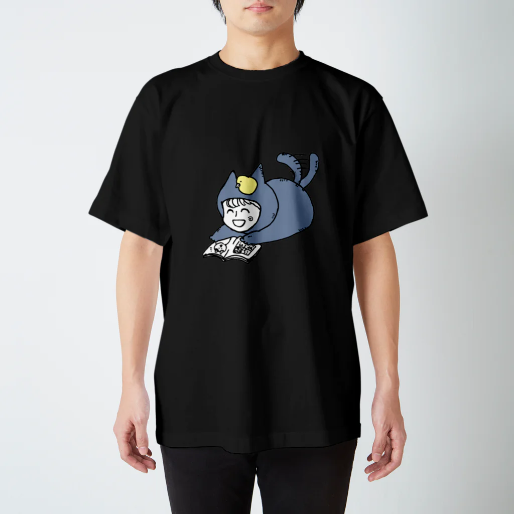 ほっかむねこ屋（アトリエほっかむ）の少年.png　読書編 スタンダードTシャツ