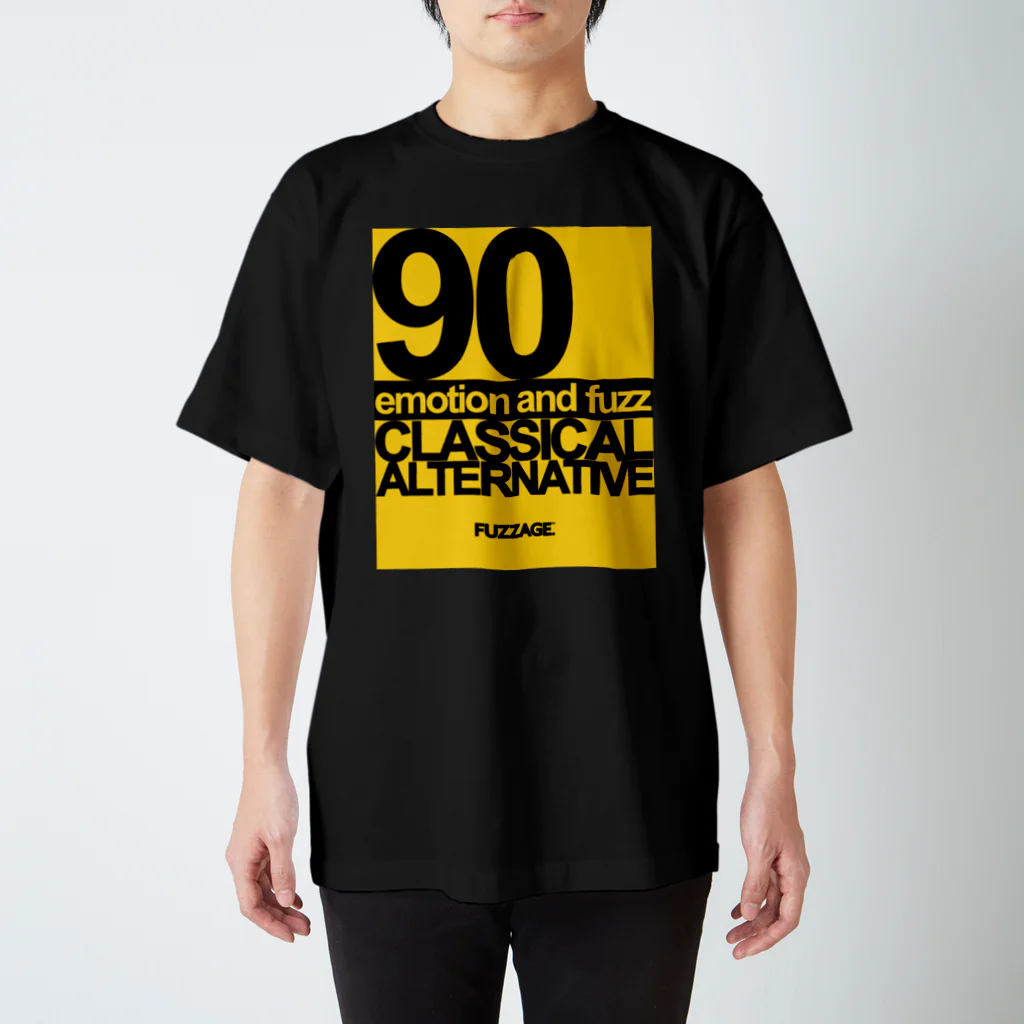 FUZZAGE™ (ファズエイジ)のFUZZAGE No.8 Classical Alternative Rock (Black/Yellow) スタンダードTシャツ