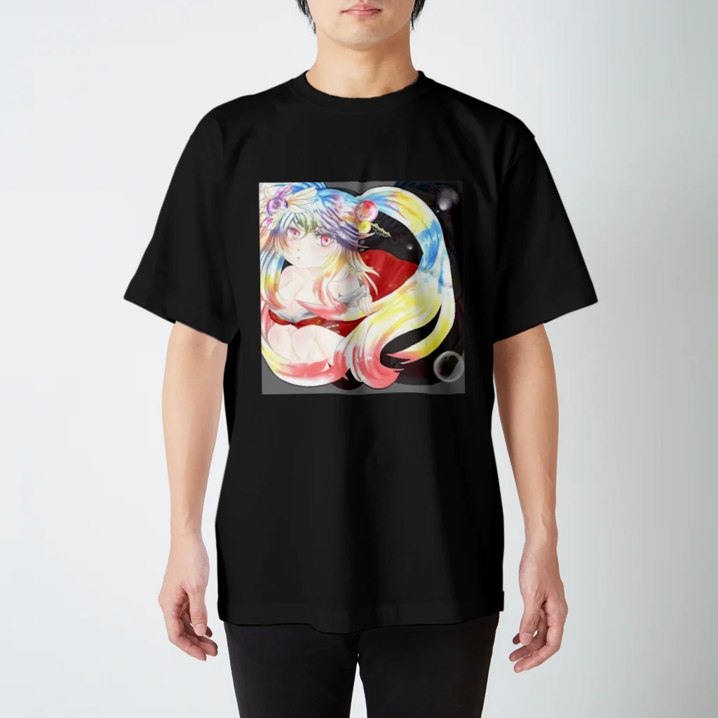 ぺちゃの ○。銀狐堂。○ の和服の宝石 スタンダードTシャツ