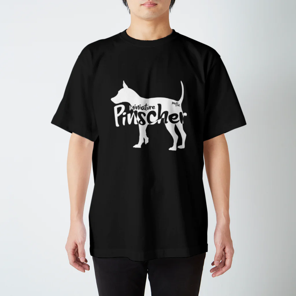 moffuの03ミニチュアピンシャー　白シルエット Regular Fit T-Shirt