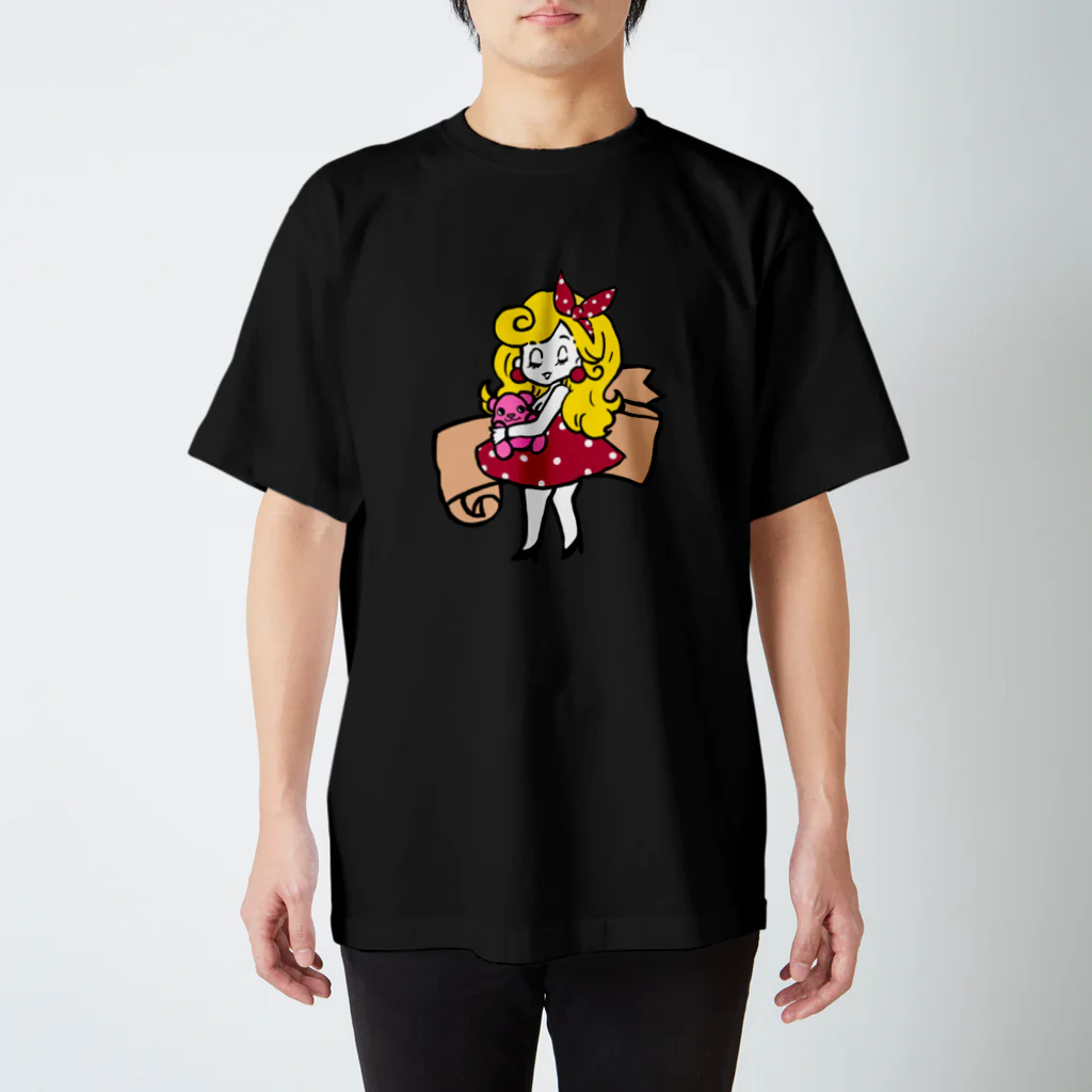 ツナミカンのレトロガール スタンダードTシャツ