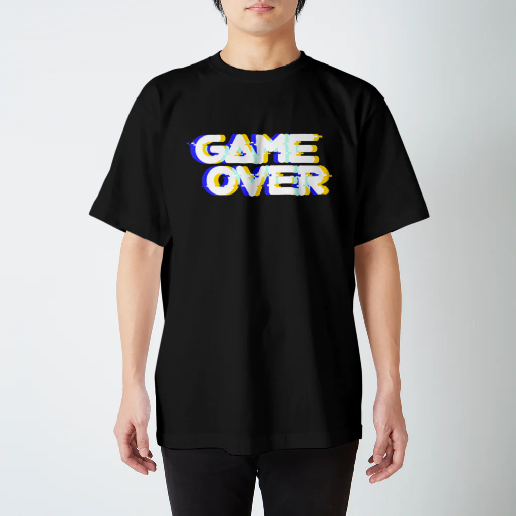 七菜商店のゲームオーバー青×黄 スタンダードTシャツ