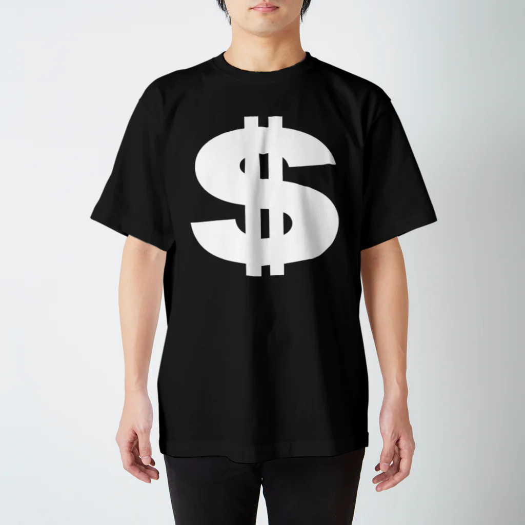 風天工房のドル記号（白） Regular Fit T-Shirt