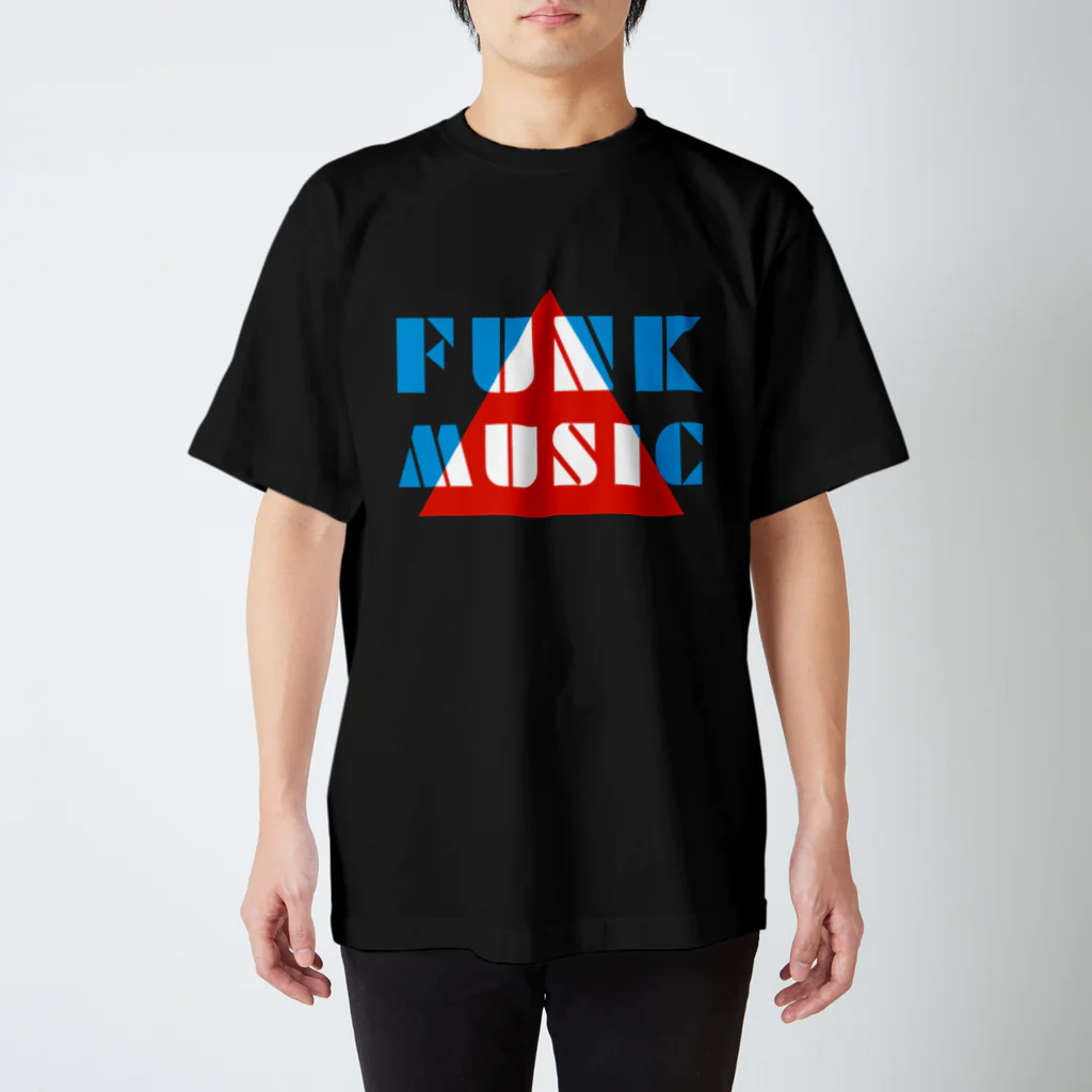 SANKAKU DESIGN STOREの赤青/青赤 とんがり FUNKMUSIC。 A スタンダードTシャツ