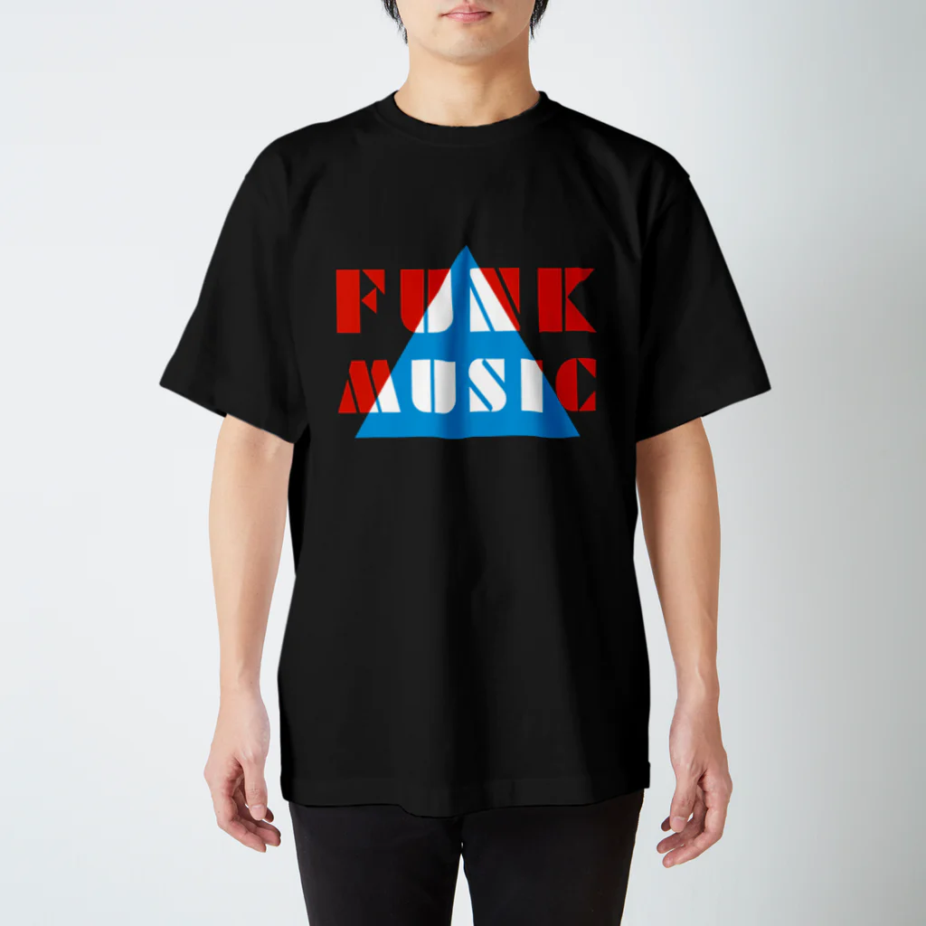 SANKAKU DESIGN STOREの赤青/青赤 とんがり FUNKMUSIC。 B スタンダードTシャツ