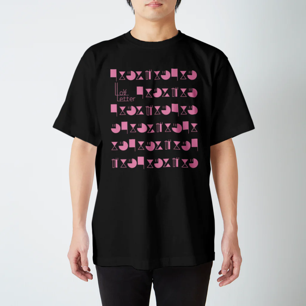 タメツスガメツの-LoveLetter-    B-Pink Regular Fit T-Shirt