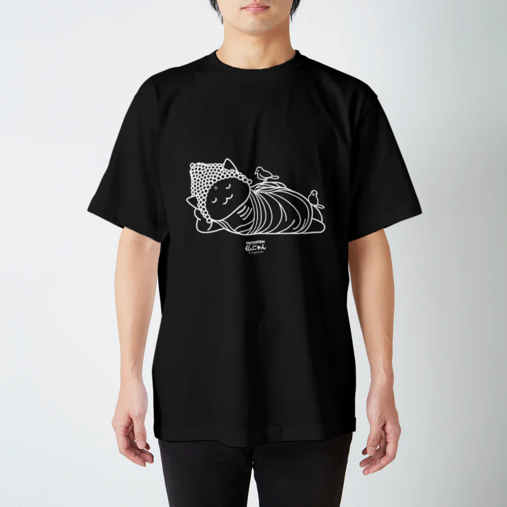 PygmyCat　suzuri店の仏にゃん（白線） スタンダードTシャツ