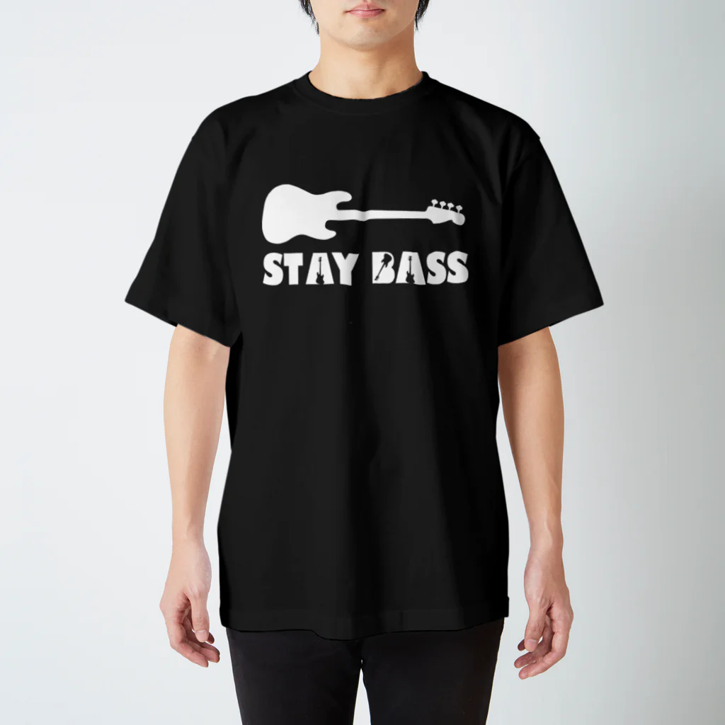 ベース会ONLINE SHOPのSTAY BASS（白ロゴ） スタンダードTシャツ